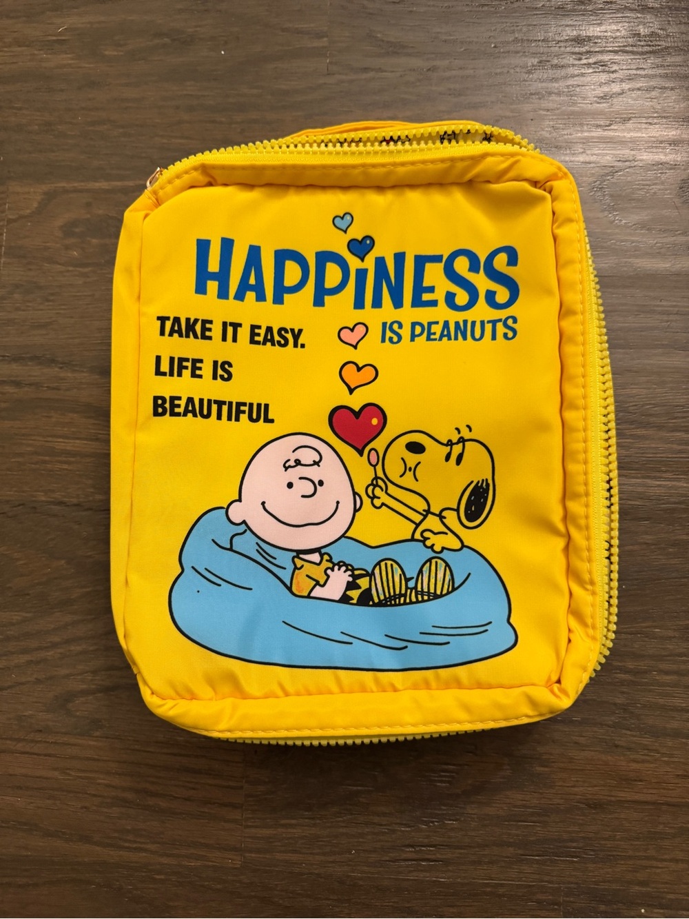 Snoopy & Charlie Brown Yellow Travel Toiletry Bag Organizer bag mini bag travel